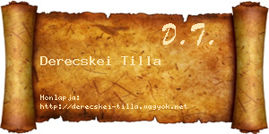 Derecskei Tilla névjegykártya